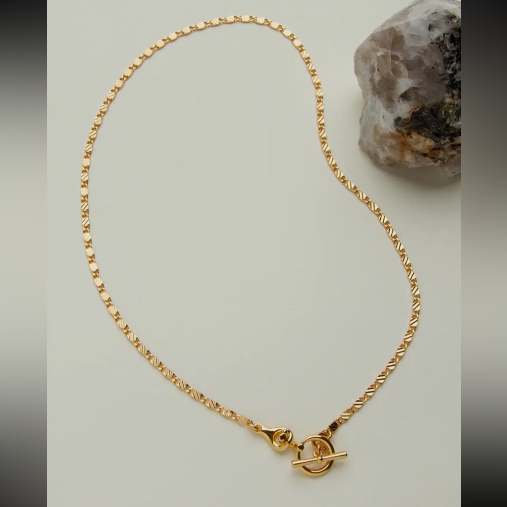 A84 Luna Norte 14k Gold Adorned Toggle Necklace 55$